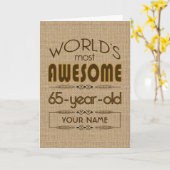 65. Geburtstagsfeier Weltklasse Karte (Gelbe Blume)