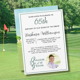 65. Geburtstagsfoto Lady Golfer Thema Einladung