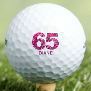 65. Geburtstagsgeschenk für Freunde - Rosa Blüte 6 Golfball