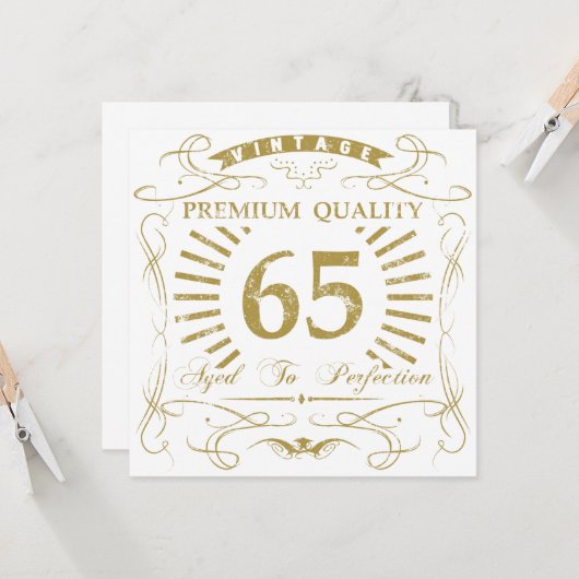 65. Geburtstagsgeschenk Karte (Vorderseite/Rückseite Beispiel)