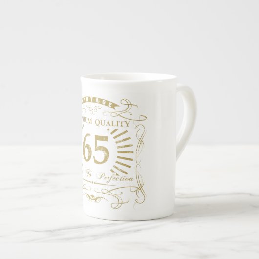 65. Geburtstagsgeschenk Porzellantasse (Vorderseite Rechts)