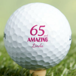 65. Geburtstagsgeschenk Rosa Golf - 65 und Erstaun Golfball