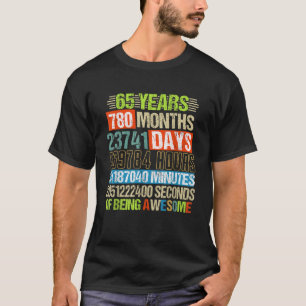 65. Geburtstagsgeschenke Funny Countdown 65 Yrs Ol T-Shirt