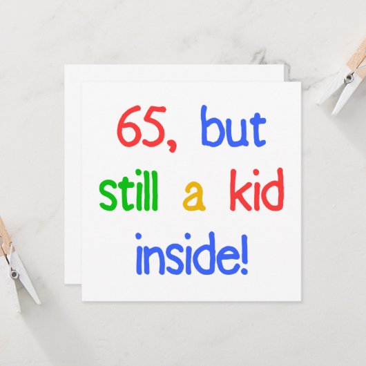 65. Geburtstagsgeschenke Karte (Vorderseite/Rückseite Beispiel)