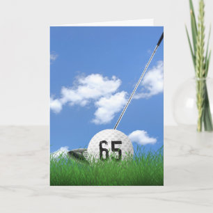 65. Geburtstagsgolfball im Gras Karte