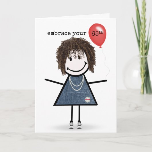 65. Geburtstagskarte mit Red Balloon Karte (Vorderseite)