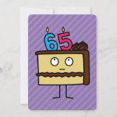 65. Geburtstagskuchen mit Kerzen Einladung (Vorderseite)