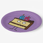 65. Geburtstagskuchen mit Kerzen Pappteller (Schrägansicht)