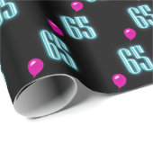65. Geburtstagsneon mit Ballon Geschenkpapier (Rolleneckpunkt)