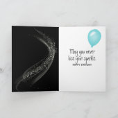 65. Geburtstagsparkler auf schwarz Karte (Innenseite)