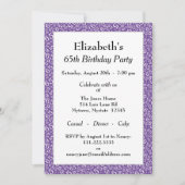 65. Geburtstagspartei Lila/Weiße Zahlenmuster Einladung (Vorderseite)
