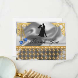 65. Geburtstagsparty Blue Hearts Gem, vielen Dank Dankeskarte