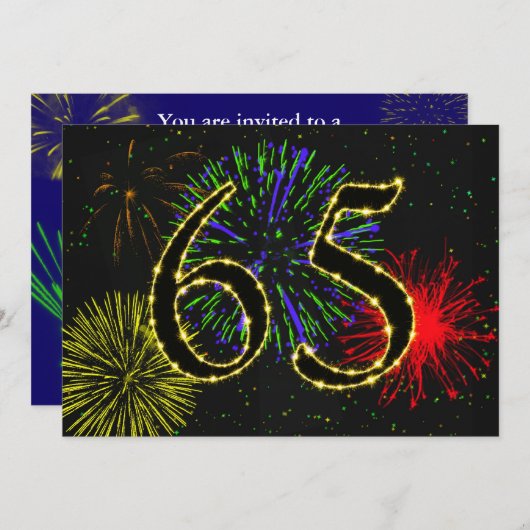 65. Geburtstagsparty Einladung (Vorne/Hinten)