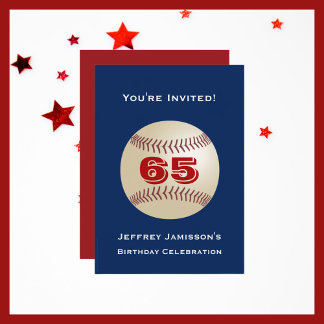 65. Geburtstagsparty Einladung Baseball