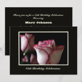 65. Geburtstagsparty Einladung Rose (Vorne/Hinten)