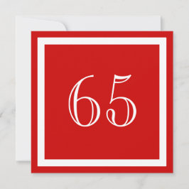 65. Geburtstagsparty Einladung - Rot