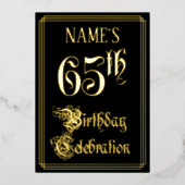 65. Geburtstagsparty - Extravagantes Drehbuch und  Folieneinladung (Vorderseite)