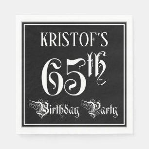 65. Geburtstagsparty - Extravagantes Script + Indi Serviette