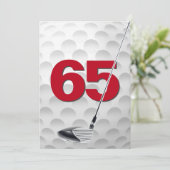 65. Geburtstagsparty Golf Thema Einladung (Stehend Vorderseite)
