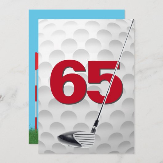 65. Geburtstagsparty Golf Thema Einladung (Vorne/Hinten)