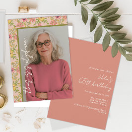 65 Geburtstagsparty Hübsch florale botanische Blum Einladung