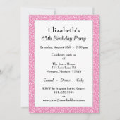 65. Geburtstagsparty, rosa/weiße Zahlenmuster Einladung (Vorderseite)