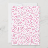 65. Geburtstagsparty, rosa/weiße Zahlenmuster Einladung (Rückseite)