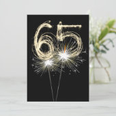 65. Geburtstagsparty Sparkler Einladung (Stehend Vorderseite)