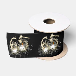 65. Geburtstagsparty Sparklers auf Black Satinband