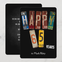 65. Geburtstagsparty-Teller Einladung