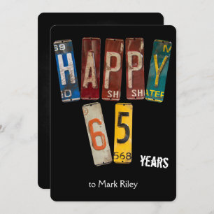 65. Geburtstagsparty-Teller Einladung