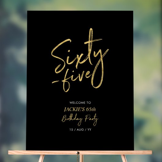 65. Geburtstagsparty von Gold & Black Acrylschild (Neutral)