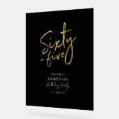 65. Geburtstagsparty von Gold & Black Acrylschild (Winkel)