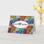 65. Geburtstagsruhelizenz-Teller-Karte Karte (Gelbe Blume)