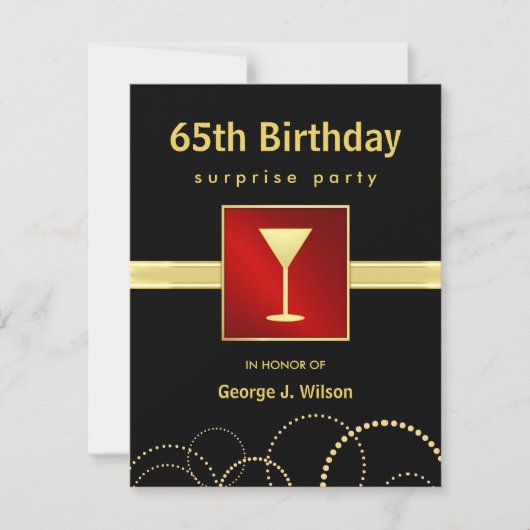 65. Geburtstagsüberraschung - Foto optional Einladung (Vorderseite)