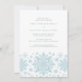 65. Geburtstagsüberraschung Party Blaue Schneefloc Einladung (Vorderseite)