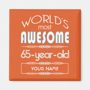 65. Geburtstagswelt Bestes Fabelflammtier Orange Magnet