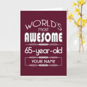 65. Geburtstagswelten Beste fabelhafte Dunkelrot Karte (Gelbe Blume)