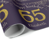 65 Glitzer Gold Geburtstagspapier Geschenkpapier (Rolleneckpunkt)