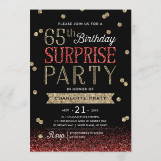65. Glitzerconfetti-Überraschungs-Party Einladung