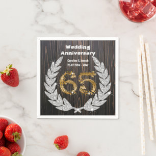 65. Gold & Diamond Laurel Hochzeitstag Nickerchen Serviette