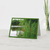 65. Happy Birthday Cat Schwanz auf dem Teich Karte (Rückseite)