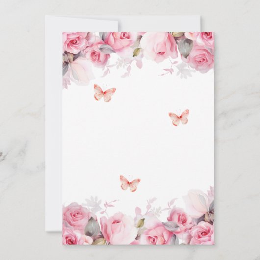 65. Hochzeit Jubiläum Elegante Blush Rose Einladung (Rückseite)