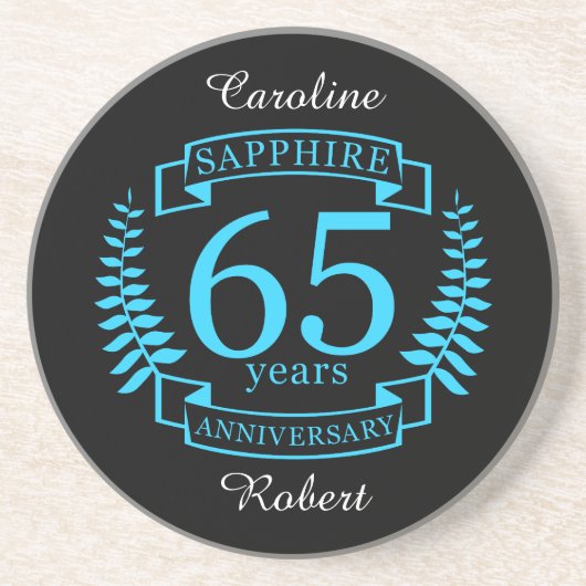 65. Hochzeit Sandstein Untersetzer (Vorne)