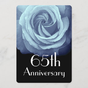 65. Hochzeitsjubiläum Himmelblaue Rose A05 Einladung