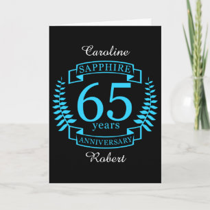 65. Hochzeitsjubiläum SAPPHIR Karte