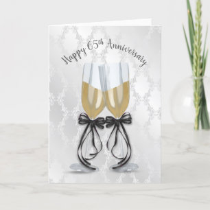65. Hochzeitstag Champagner Toast Karte