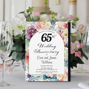 65. Hochzeitstag Elegantes Drehbuch Einladung