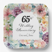 65. Hochzeitstag Elegantes Drehbuch Pappteller (Vorderseite)