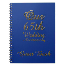 65. Hochzeitstag-Gast-Buch-Blau-Saphir Notizblock
